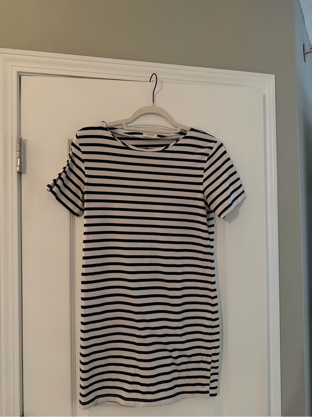SHEIN Black & White Striped T-shirt Dress